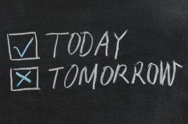 Chalkboard drawing - Today or Tomorrow